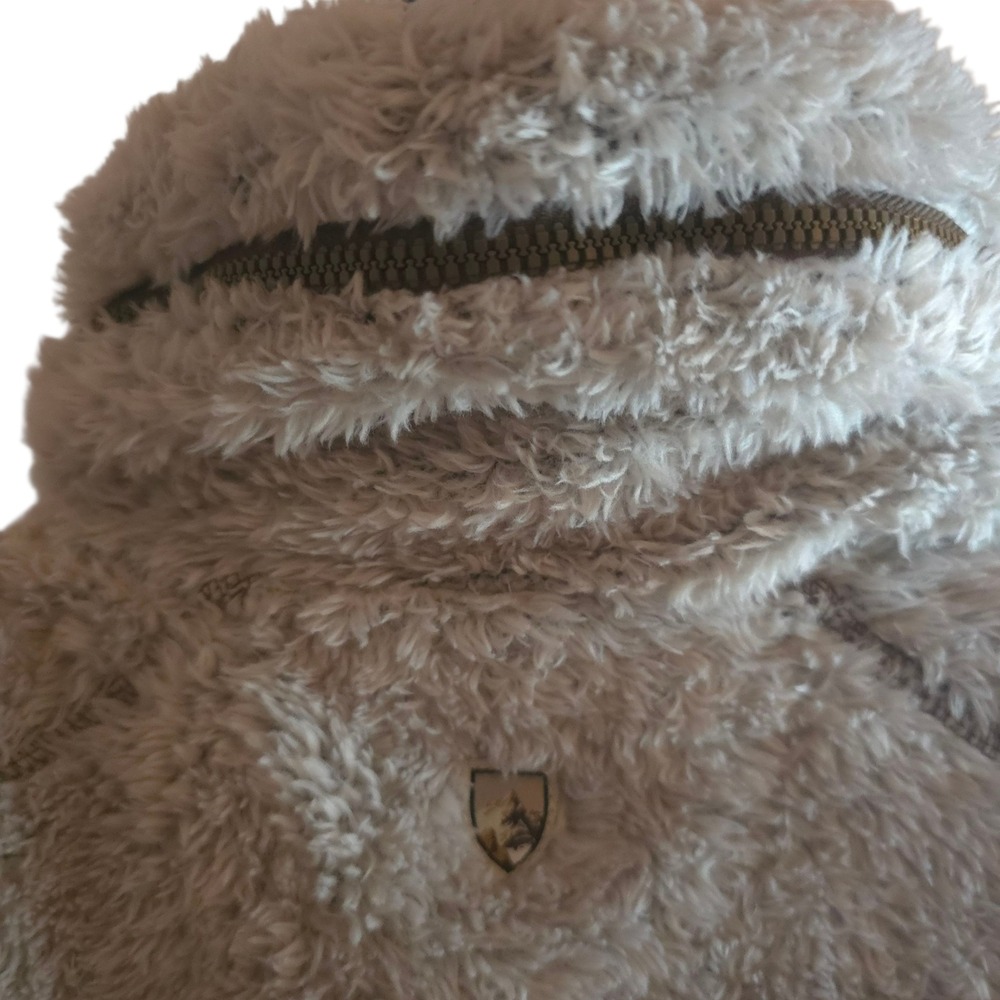 KÜHL Flight Vest Womens S Sherpa Fleece Zip Out Hood Gray‎ Brown Gorpcore Alpine - Picture 11 of 15
